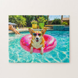Corgi på munkfloate pussel