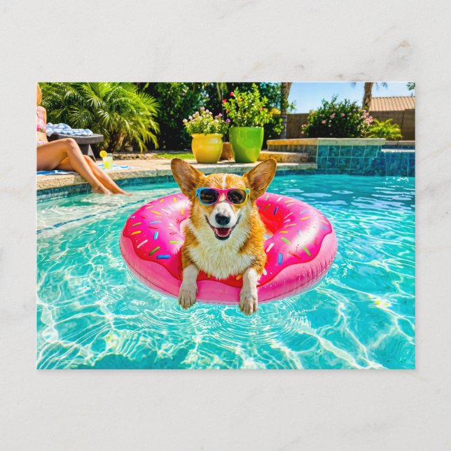 Corgi på munkfloate vykort (Framsida)