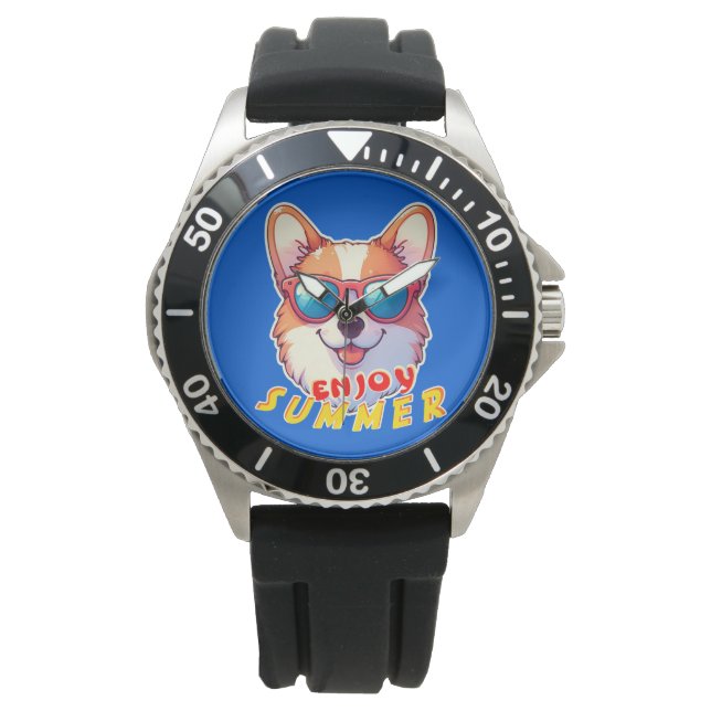 Corgi på sommaren armbandsur (Framsida)