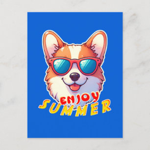 Corgi på sommaren vykort