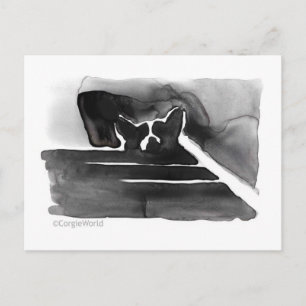 Corgi på vykortet Trappor Vykort