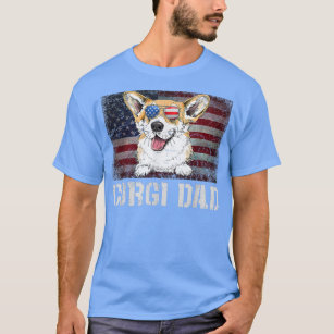 Corgi Pappa American Corgi Hund US Flagga 4 juli t T Shirt