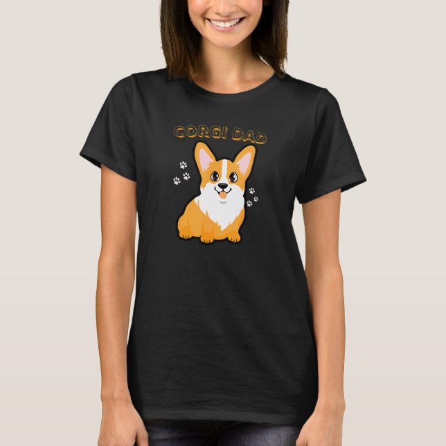 Corgi Pappa  Corgi Hund Och Valp T Shirt (Framsida)