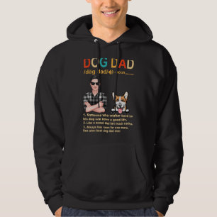 Corgi Pappa definition för pappa Fars dag Hoodie