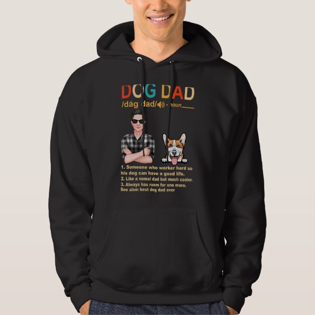 Corgi Pappa definition för pappa Fars dag Hoodie (Framsida)