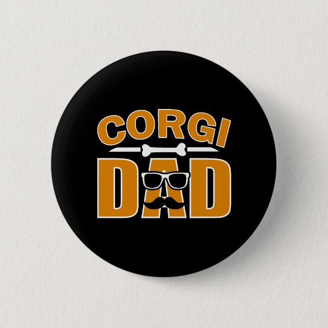 Corgi pappa för pappa hund älskare knapp (Framsida)