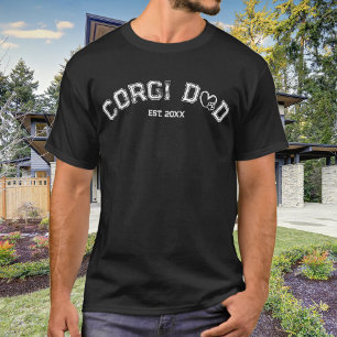 Corgi Pappa Heart med Tass och år T Shirt