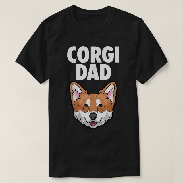 Corgi Pappa Hund Ansikte T Shirt (Design framsida)