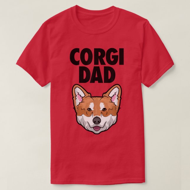 Corgi Pappa Hund Ansikte T-Shirt (Design framsida)