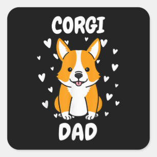 Corgi Pappa Pappa pappa Pa Far för Far dag Fyrkantigt Klistermärke