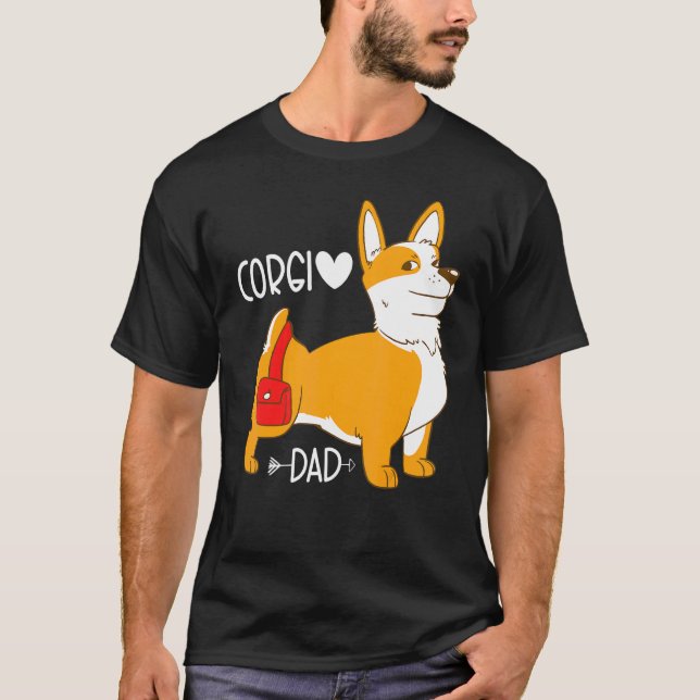 Corgi Pappa  Pembroke Corgi Pappa T Shirt (Framsida)
