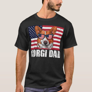 Corgi Pappa Pembroke Welsh Corgi USA Flagga Hundäl T Shirt