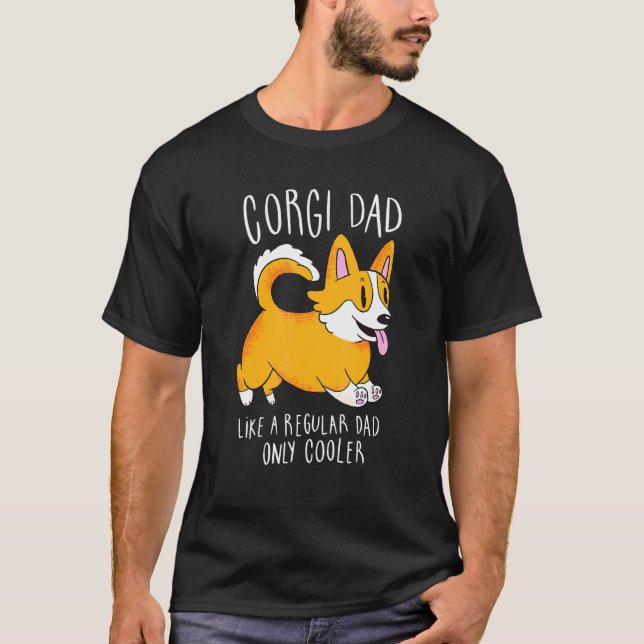 Corgi Pappa Söt Valp T Shirt (Framsida)