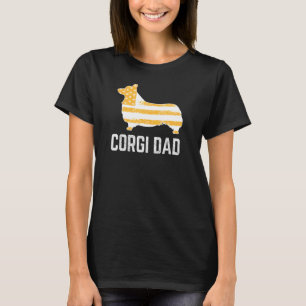 Corgi Pappa Vintage patriotisk med amerikansk Flag T Shirt