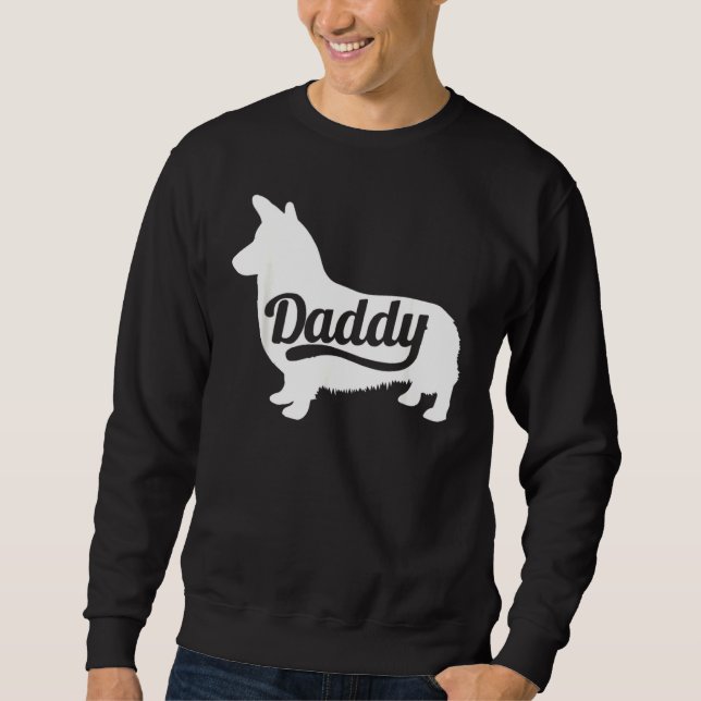 Corgi pappa Welsh Corgi Pappa & Owner Lång Ärmad Tröja (Framsida)