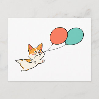 Corgi Party Inbjudan Vykort
