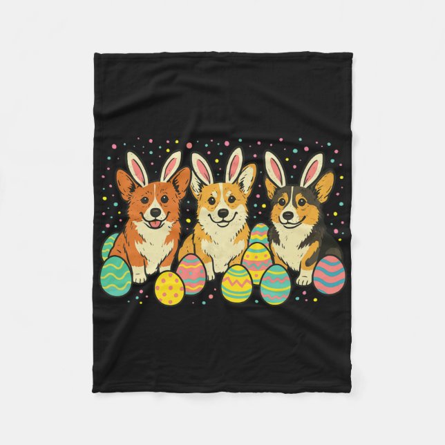 Corgi påsk  fleecefilt (Framsidan)