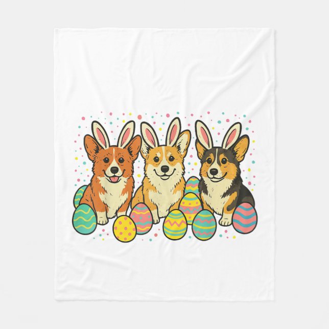 Corgi påsk t-shirt_1 fleecefilt (Framsidan)
