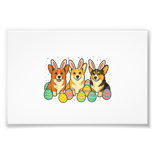 Corgi påsk T-Shirt_1 Fototryck (Framsidan)