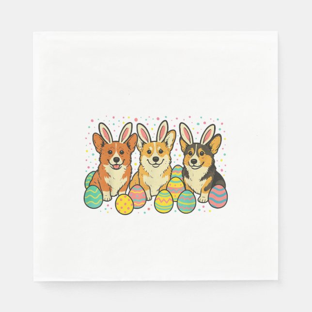 Corgi påsk t-shirt_1 pappersservett (Framsidan)