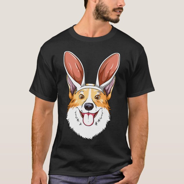 Corgi påskharen öron Corgi   T Shirt (Framsida)