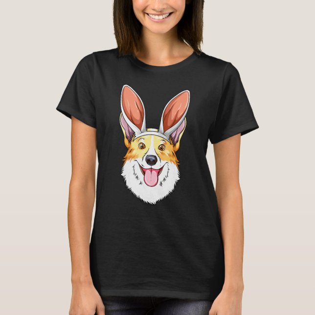 Corgi påskharen öron Corgi T Shirt (Framsida)