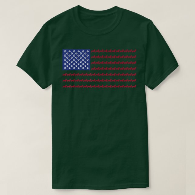 Corgi   Patriotic Flag 4th of July Dog Tee  (Design framsida)