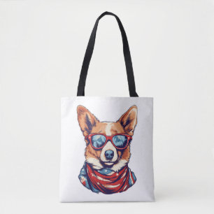 Corgi Patriotic Hund USA American Flagga Tygkasse