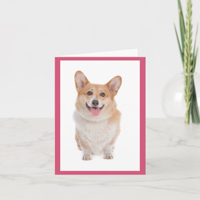 Corgi (Pembroke) Puppy Hund Blank Note Card Kort (Framsida)