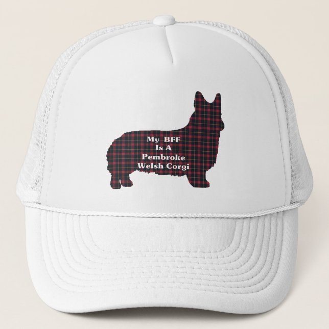Corgi Pembroke Welsh BFF Hatt Truckerkeps (Framsida)