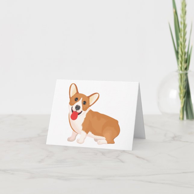 Corgi (Pembroke Welsh) Puppy Hund Note Card Kort (Framsida)