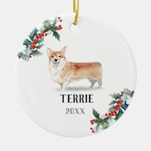 Corgi Personlig Hund jul Julgransprydnad Keramik