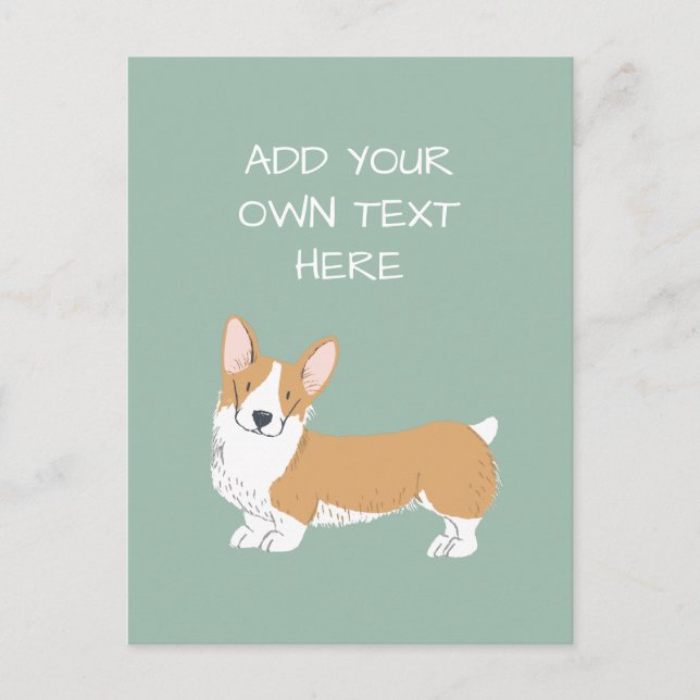 Corgi Personlig Hund Namn Vykort (Framsida)
