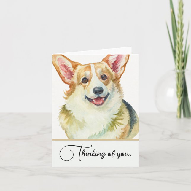 Corgi-Personlig som tänker på dig-anteckning Anteckningskort (Framsida)