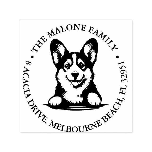 Corgi Personlig Theme Självfärgande Stämpel (Design)
