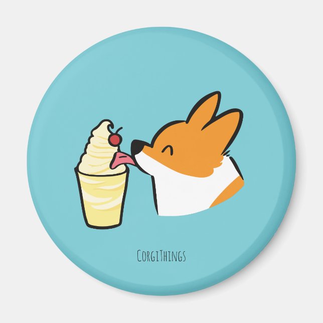 Corgi Pineapple Dole Whip Magnet (Framsidan)