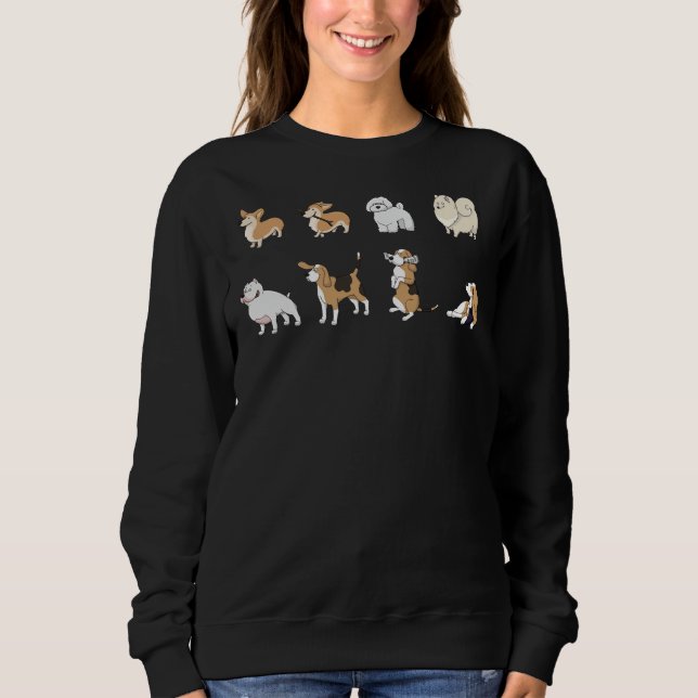 Corgi Pitbull Beagle Bolonka T Shirt (Framsida)
