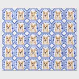 Corgi Presentpapper Blå & Vit Chinoiserie