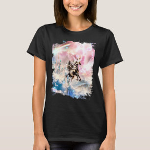 Corgi Pug Riding Unicorn Robot in Space T Shirt