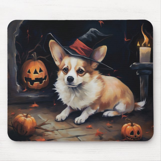 Corgi Pumpa Halloween Skräckinjagande Musmatta (Framsidan)