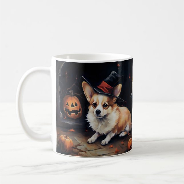 Corgi Pumpakvarnar Halloween Skräckinjagande Kaffemugg (Vänster)