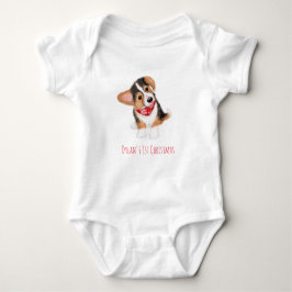 Corgi puppy baby 1st julbodydräkt t shirt