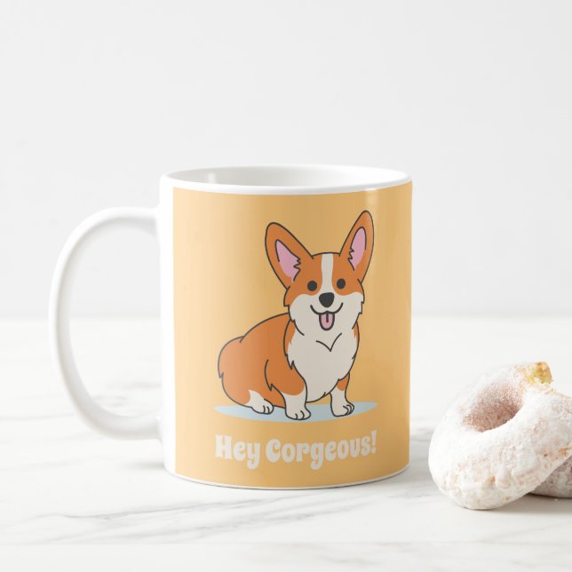 Corgi Puppy, fjällande Kaffemugg (Med munk)