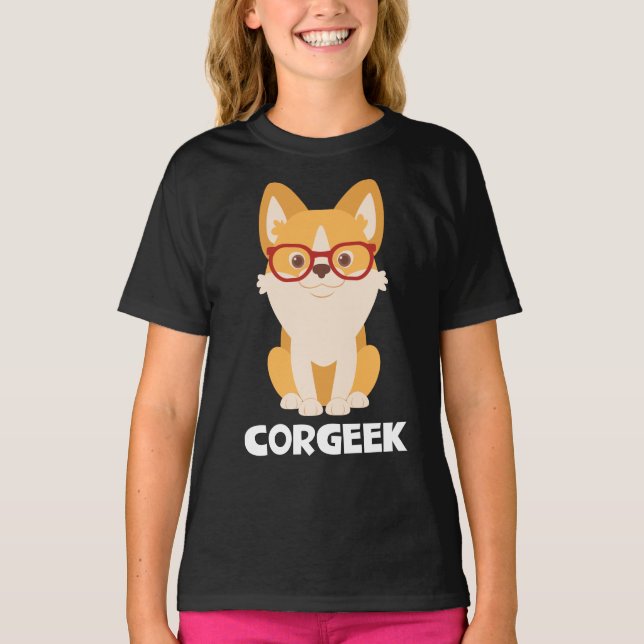 Corgi Puppy Hund älskare Gift Tecknad Doggy T Shirt (Framsida)