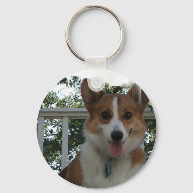 Corgi Puppy Hund Keychain Nyckelring (Framsida)