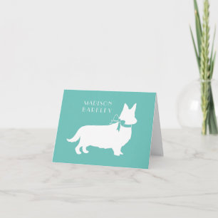 Corgi Puppy Hund Pembroke Welsh Note Card Anteckningskort