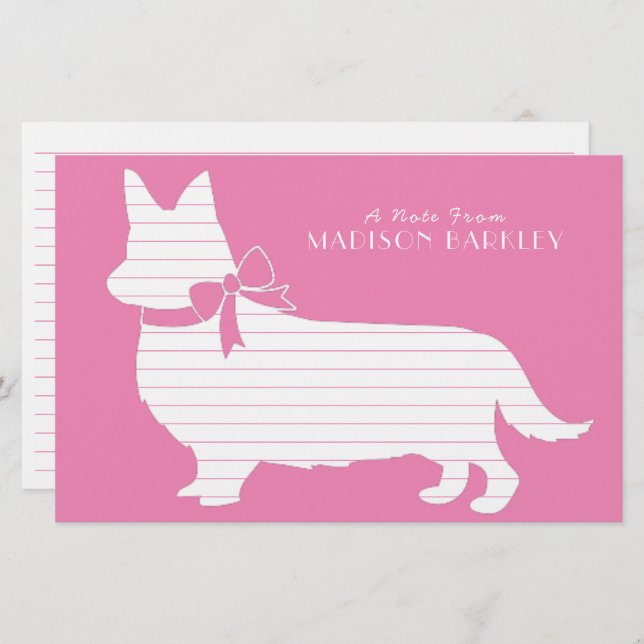 Corgi Puppy Hund Pembroke Welsh Stationery Brevpapper (Fram/baksida)