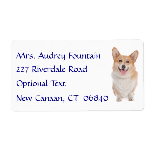 Corgi Puppy Hund Returadress E-poststämpel Fraktsedel (Framsidan)