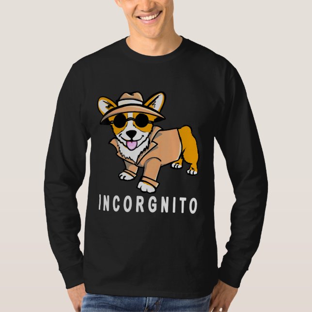 Corgi Puppy Incognito Hund T Shirt (Framsida)