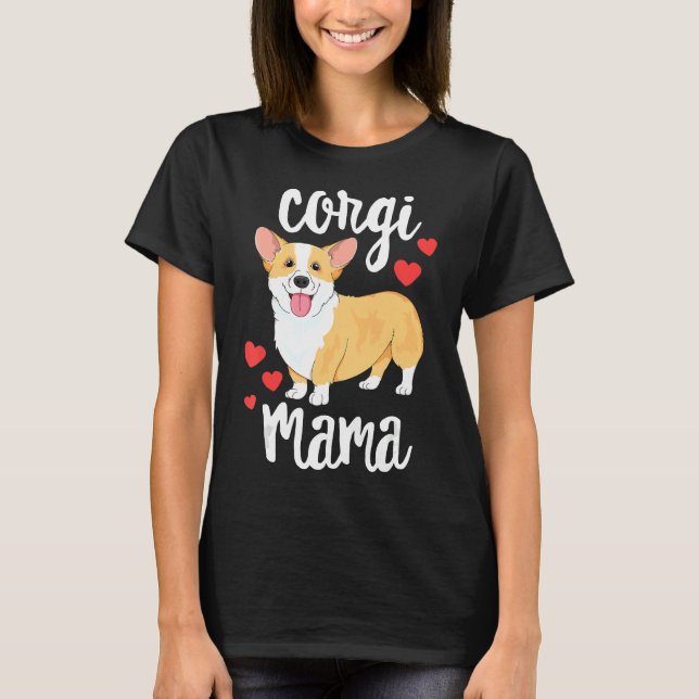 Corgi Puppy Mamma Hund Mamma T Shirt (Framsida)